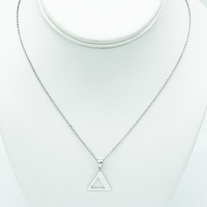CA Triangle Unity Necklace Pendant (Silver-Rhodium white gold plated)