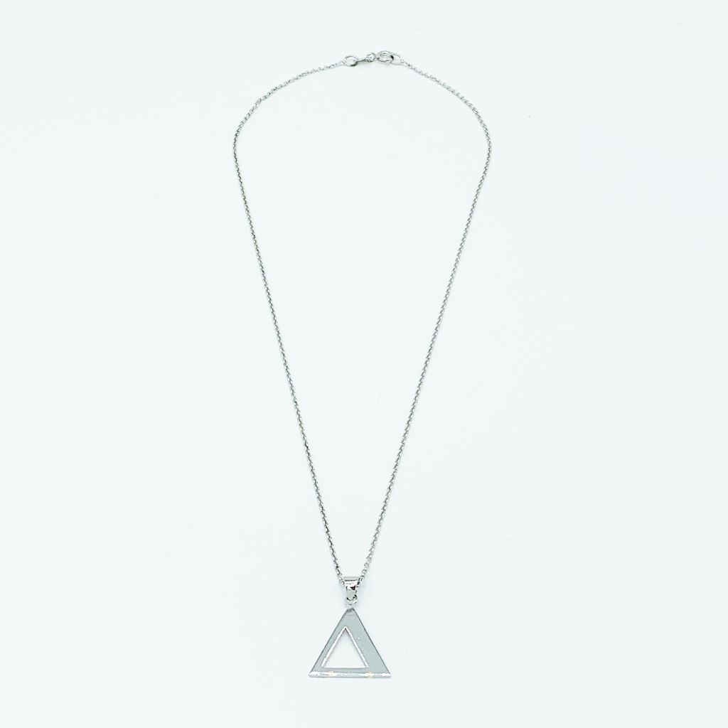 CA Triangle Unity Necklace Pendant (Silver-Rhodium white gold plated)
