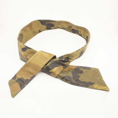 CA Congo Camouflage Italian Leather Couture Waist Wrap Belt