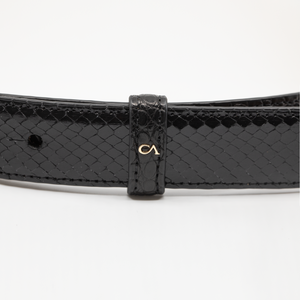 CA Amazon Black Alligator and Black Python Couture Waist Belt