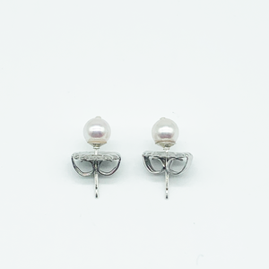 CA Christopher Augmon Akoya Pearl and Genuine Red Ruby Earring Studs