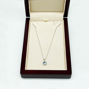 CA Aquamarine Birthstone Pendant Necklace