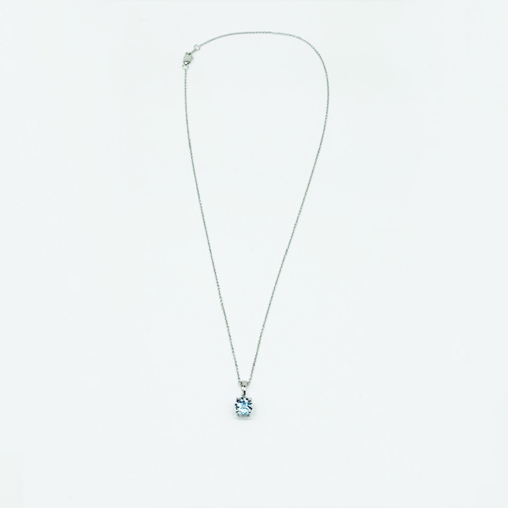 CA Aquamarine Birthstone Pendant Necklace