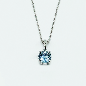 CA Aquamarine Birthstone Pendant Necklace