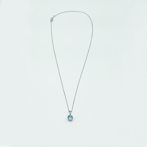 CA Aquamarine Birthstone Pendant Necklace