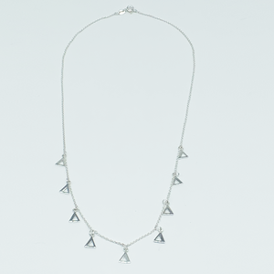 CA Three Triangle Unity Chandelier Earrings and Nine Triangle Necklace Set