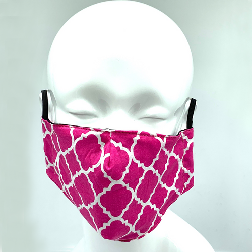 Christopher Augmon CA Fuchsia Ornamental Mask (any 4 100% cotton mask for $100; specify type in special instruction)