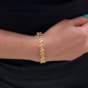 CA 18 Karat Thorn and Flower yellow Gold and Diamonds Bracelet