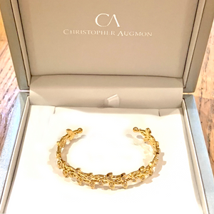 CA 18 Karat Thorn and Flower yellow Gold and Diamonds Bracelet