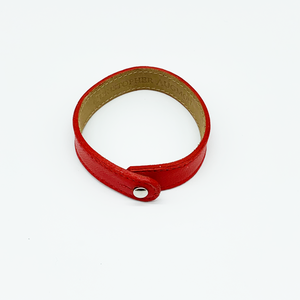 Christopher Augmon Amazon Red Lamb Skin leather Single Collar Button Bracelet
