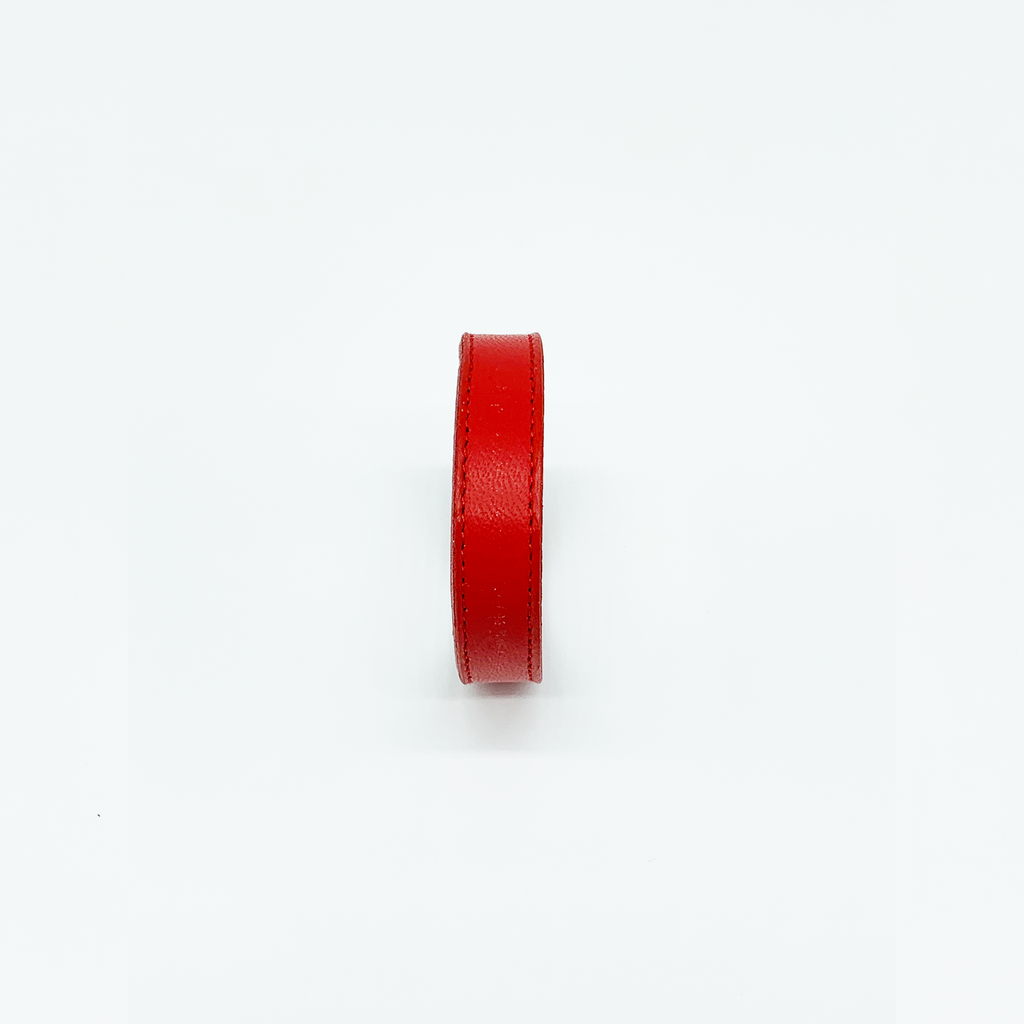 Christopher Augmon Amazon Red Lamb Skin leather Single Collar Button Bracelet