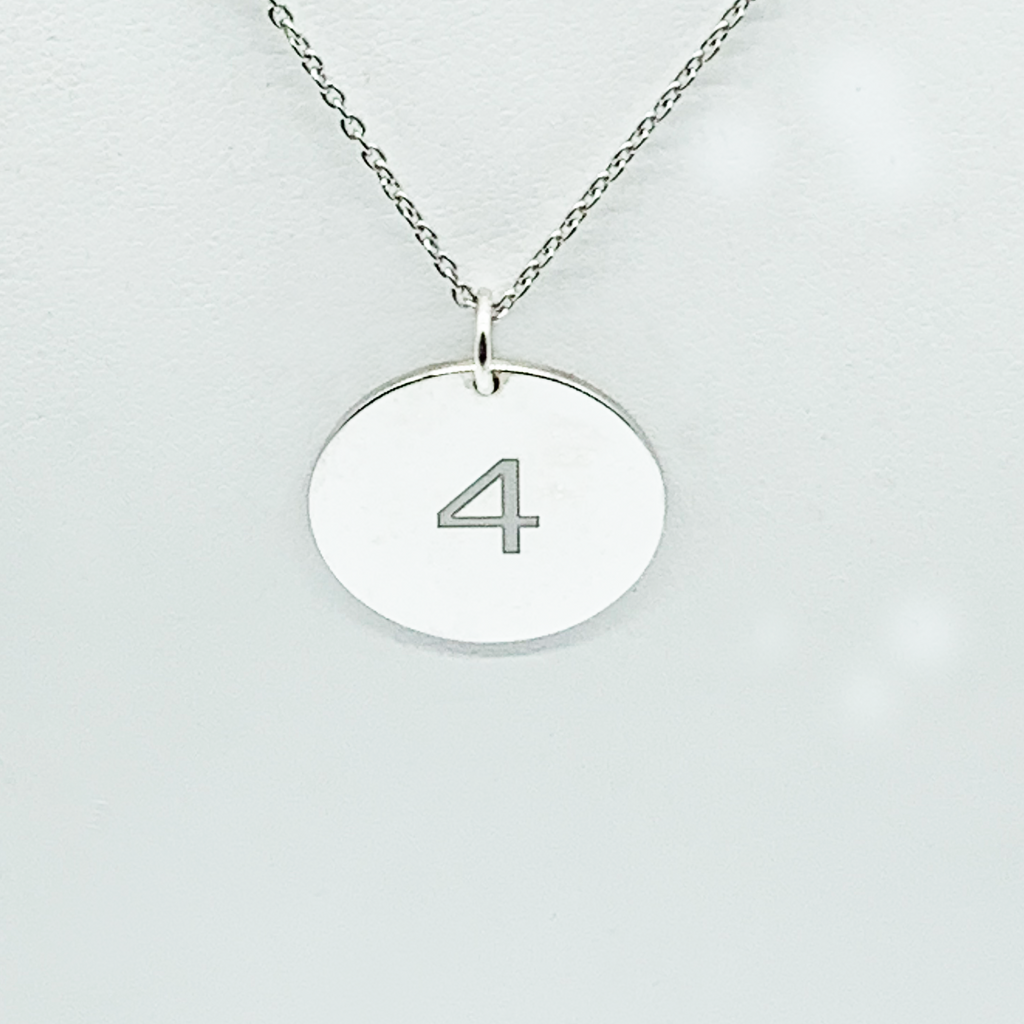CA Favorite Number, 1, 2, 3, 99 etc. Pendant (Rhodium White Gold Plated)