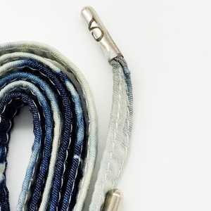 CA Lace “Blue Tie Dyed” Cotton Hand Crafted Shoe Laces with Custom CA Brass Aglet