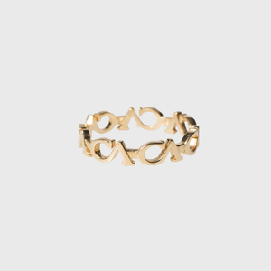 CA “CA” Logo 18 Karat Yellow Gold Link Stack-able Ring
