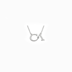 CA "CA" logo 18 Karat White Gold and Diamond Pendant Necklace