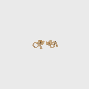 CA "CA" logo 18 Karat Stud Yellow Gold Earrings