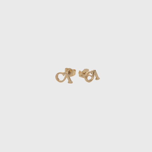 CA "CA" logo 18 Karat Stud Yellow Gold Earrings