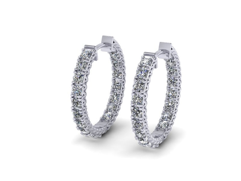 CA Custom “Amy” Diamond Hoop Ear Rings