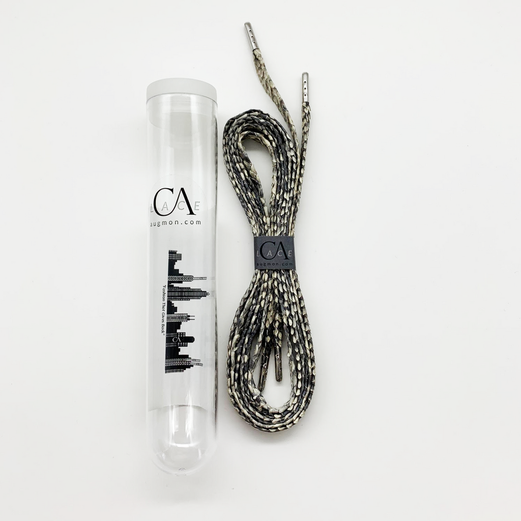 CA Lace “Genesis Natural Mamba” Natural Authentic Python Hand Crafted Shoe Laces with Custom CA Brass Aglet