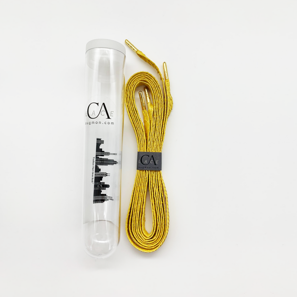 CA Lace “Genesis Yellow” Custom Authentic Python Shoe Laces