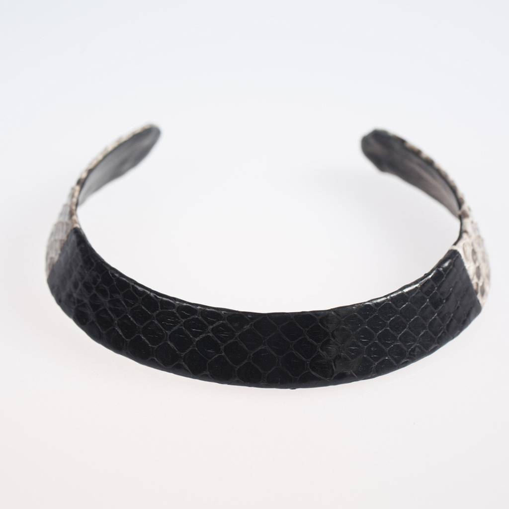 Christopher Augmon Zambezi Black Natural Color Block Python Choker