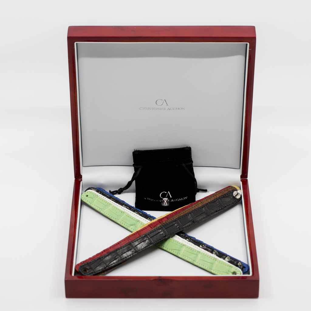 18k Alligator Cigar Custom Bracelets Gift Box Set