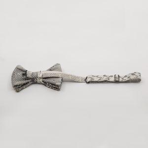 CA Christopher Augmon Custom Kwango Natural Python (Grey) Bow Tie; Adjustable Water Snake Strap