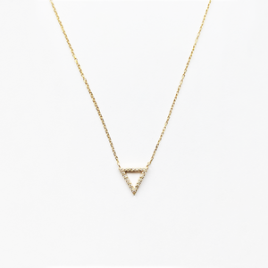 CA - Melissa 18 Karat Gold Diamond Triangle Pendant Necklace