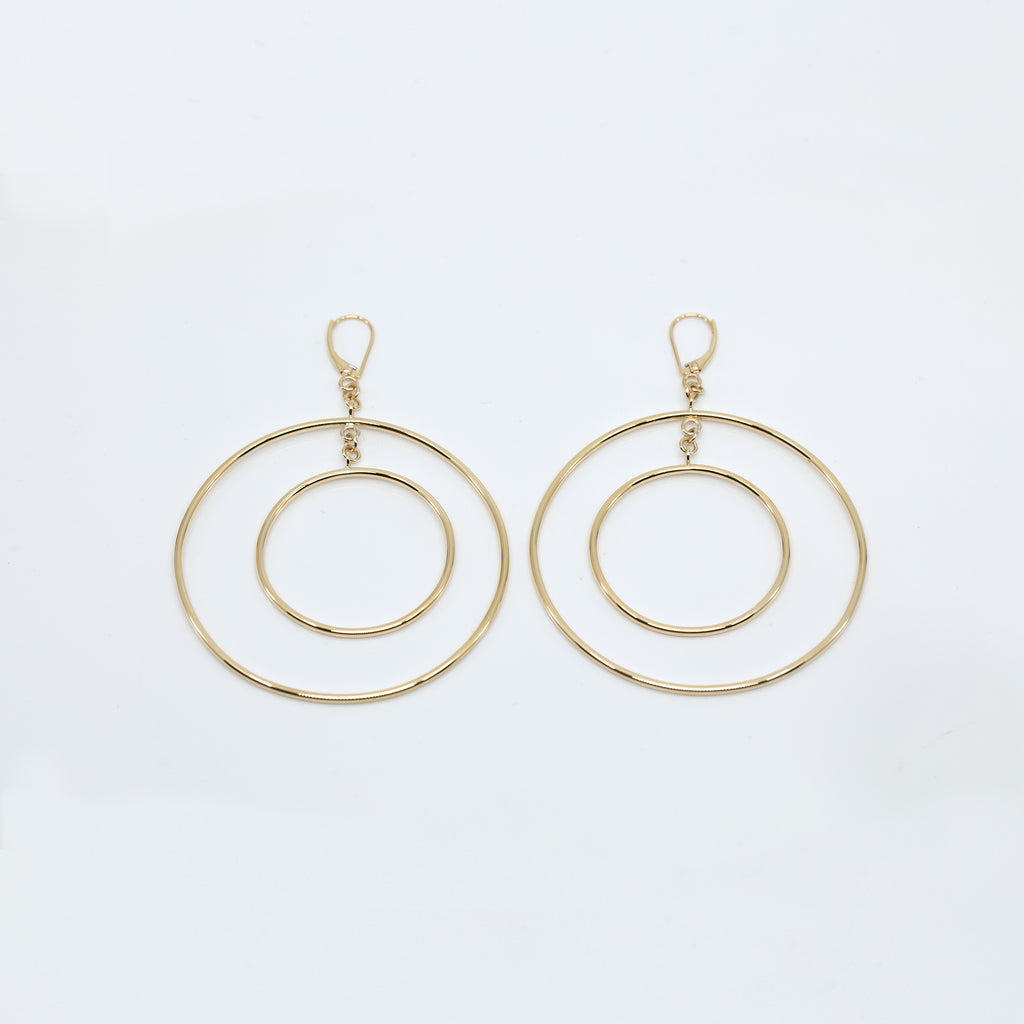 CA 18 Karat Yellow, White, Rose Double Halo earrings (They move without you moving)