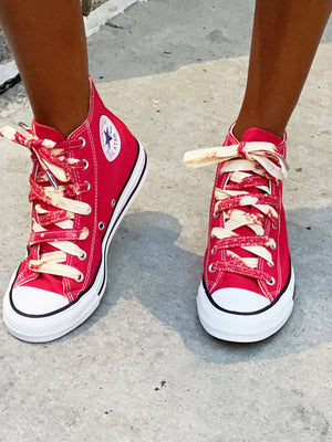 CA Lace “Red and White” Retro Tie Dye Custom Shoe Laces