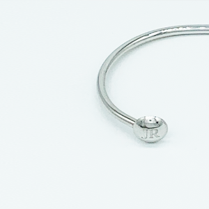 CA Love Custom Initial (Silver-Rhodium white gold) Bangle Bracelet