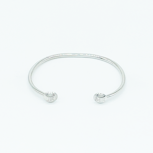 CA Love Custom Initial (Silver-Rhodium white gold) Bangle Bracelet