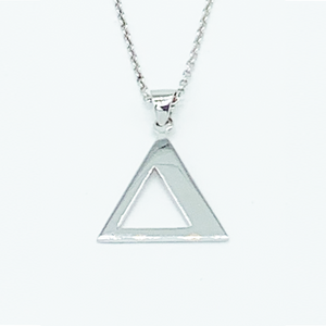 CA Triangle Unity Necklace Pendant (Silver-Rhodium white gold plated)