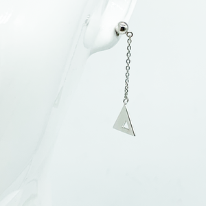 CA Triangle Unity Chandelier Earring (Silver White Gold Plated)