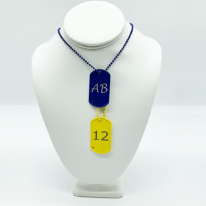 CA Limited Edition Blue and Yellow Name and Number Tags