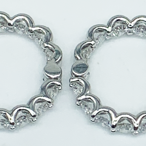 CA 18 Karat White Gold and Diamond "Mini Micro SJU" Hoop  Earrings