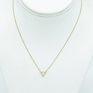 CA - Melissa 18 Karat Gold Diamond Triangle Pendant Necklace