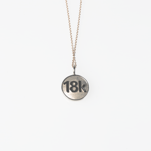 CA "18k" logo 18 Karat Yellow and White Gold Reversible Pendant Necklace
