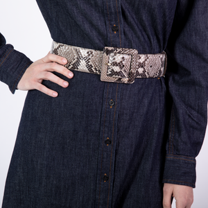 CA Hampton Natural Python Couture waist belt