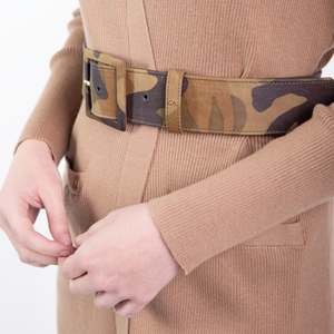 CA Congo Camouflage Italian Leather Couture waist belt