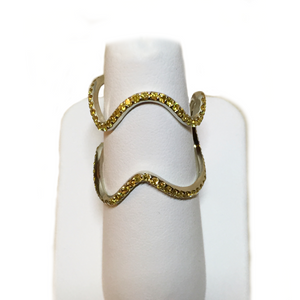 CA Custom 18k White Gold 125 Precious Yellow Diamond Deco Ring