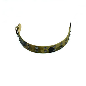 Christopher Augmon Nile Green Camouflage Leather Choker and Wrist Wrap