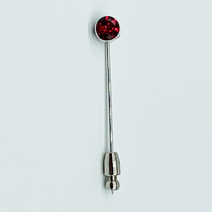 CA Christopher Augmon Silver (Rhodium white gold) and Red CZ Ruby Pin