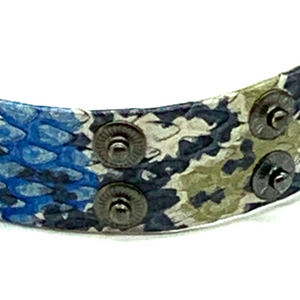 Christopher Augmon Nile Rainbow Water Snake Gunmetal Studded Choker and Wrist Wrap