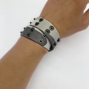 Christopher Augmon Nile Grey Camouflage Leather Choker and Wrist Wrap