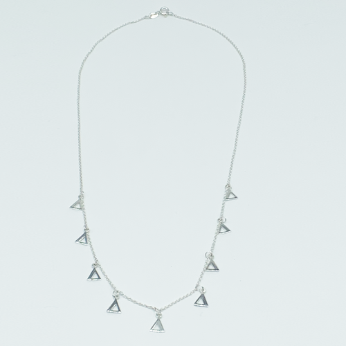 CA Nine Triangle Unity Necklace  (Silver-Rhodium white gold plated)