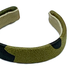 CA Christopher Augmon Green Camouflage Leather ½” Cuff