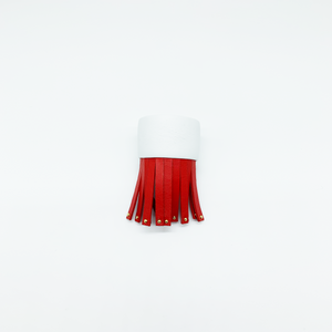 Christopher Augmon Amazon Red and White Studded Fringe  Cuff
