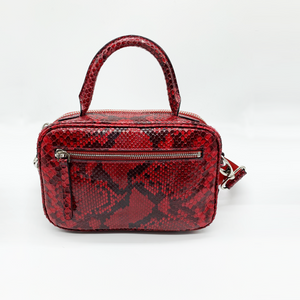 CA Valarie Custom Red Black Amazon Python Handbag
