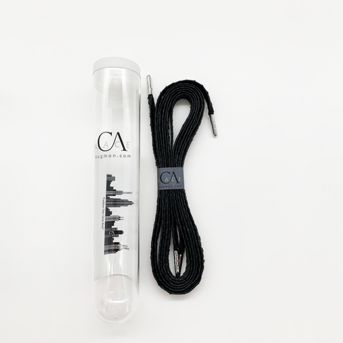 CA Lace “Genesis Black Mamba” Black Authentic Python Hand Crafted Shoe Laces with Custom CA Brass Aglet